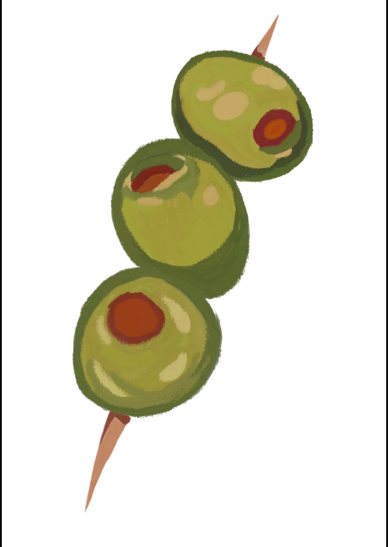 Dirty Martini Olives — artwork by Raynee